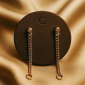 Elegant Gold Chain 2-inch Drop Earrings – Dainty Women’s Fashion Jewelry Gift